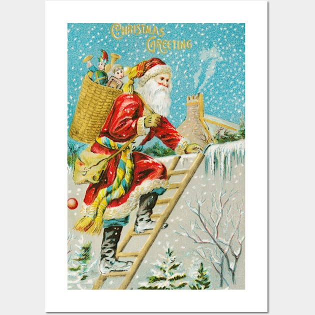 Vintage Father Christmas Wall Art by graphics